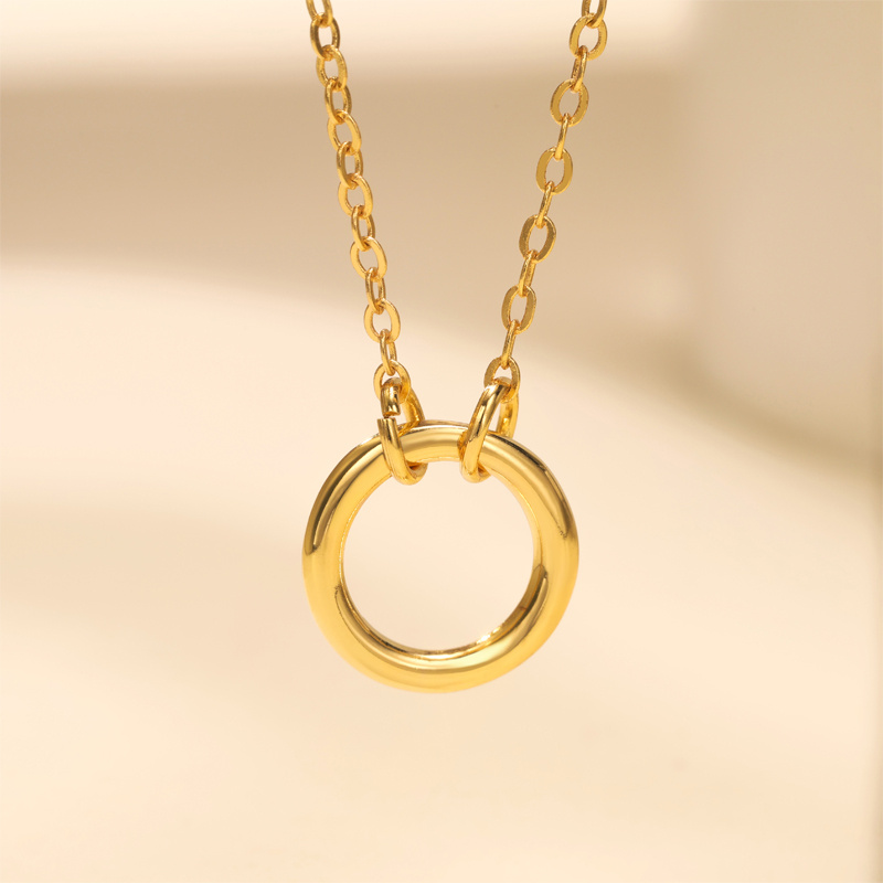 Women's 925 Sterling Silver Circle Design Necklace, Minimalist Style